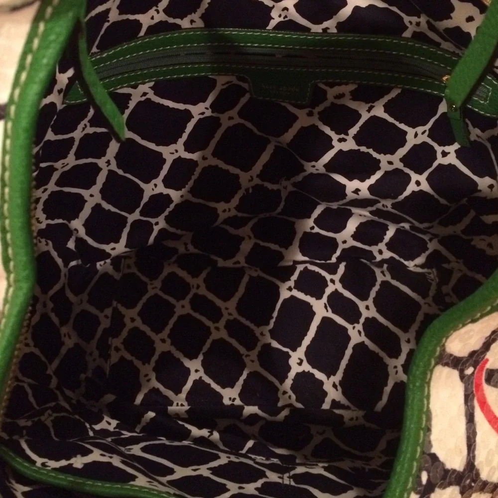 kate spade Red Lobster Print Hobo with Navy Lattice